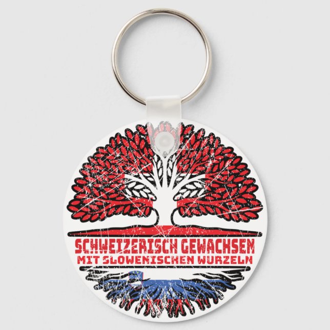 Llavero Slowenien Slowenisch Schweizer Schweiz Baum Wurzel (Anverso)