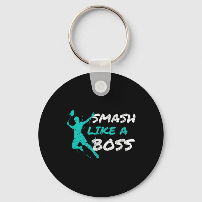Llavero Smash Como Un Jefe Badminton Speedminton Crossmint (Anverso)