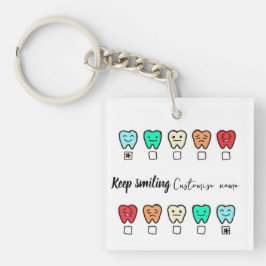 Llavero  Smile" Personalized tooth keychain-dental gift