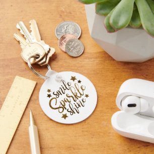 Llavero Smile Sparkle Shine Keychain Inspirador