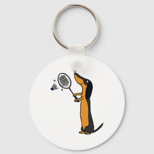 Llavero Smiletodaytees Divertido perro de Dachshund jugand