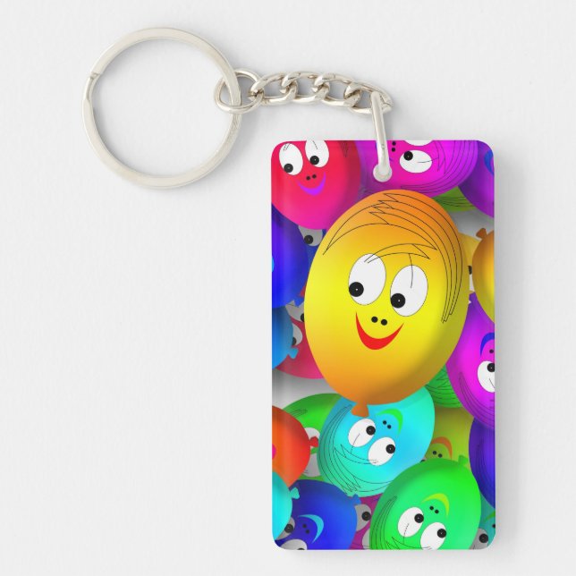 Llavero Smiley Faces Balloons Pattern-64171 (Frente)
