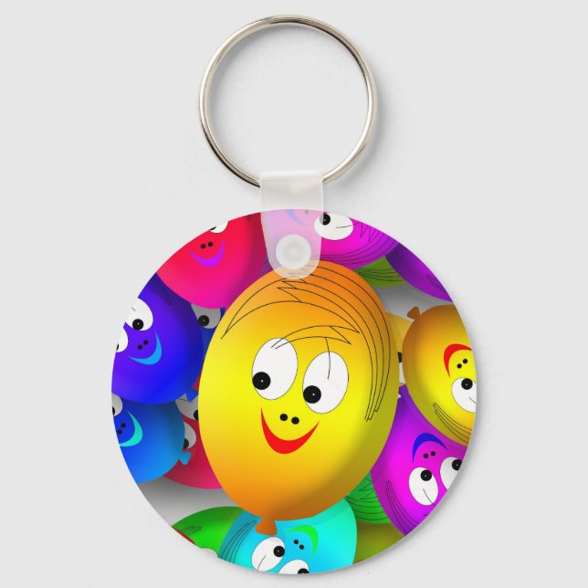 Llavero Smiley Faces Balloons Pattern-64171 (Anverso)
