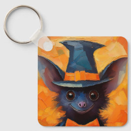 Llavero Smiling Bat in Witch Hat