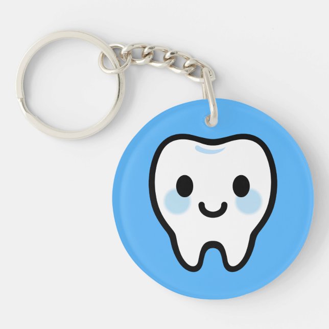 Llavero Smiling Tooth Character – Cute & Clean Illustratio (Frente)