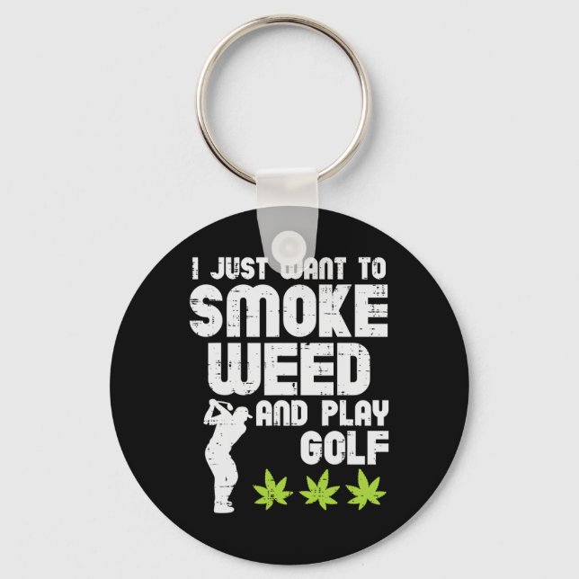 Llavero Smoke Weed Play Golf Golfing Thc Golfer Stoner  (Anverso)
