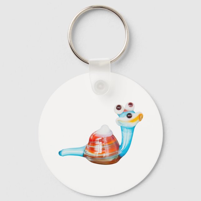 LLAVERO SNAIL DE VIDRIO SONRIENTE (Anverso)