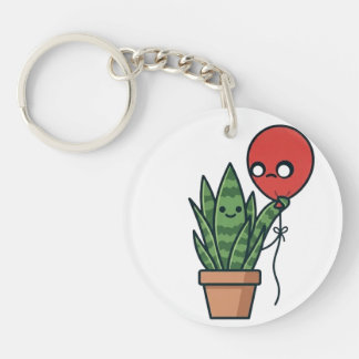 Llavero Snake plant and balloon Acrylic Keychain