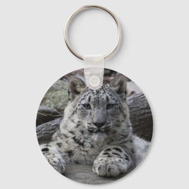 Llavero Snow Leopard Cub Sitting (Anverso)