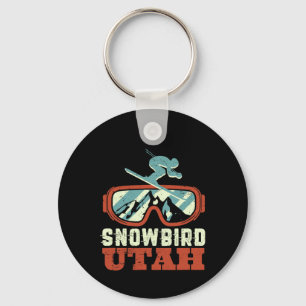Llavero Snowbird Utah Mountain Vintage Retro Esquí Y Sn