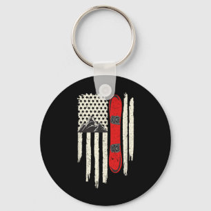 Llavero Snowboard Bandera Americana Invierno Deporte Nieve