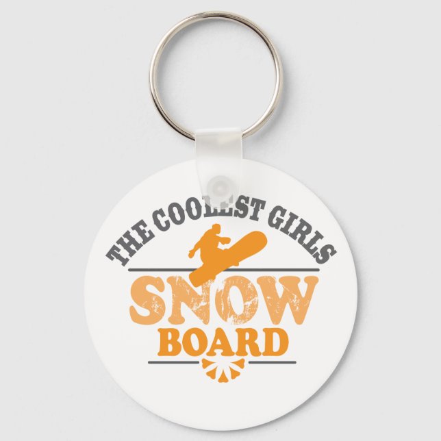 Llavero Snowboard Chicas más fríos (Anverso)