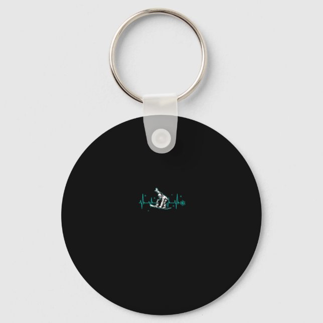 Llavero Snowboard es Life Heartbeat Nieve Flake Larga Mang (Anverso)