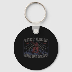 Llavero Snowboard Mantén la Calma Vintage Retro Snowording