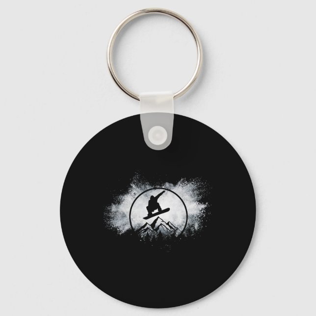 Llavero Snowboard Nube de Nieve Big Air Snowboarder Snowbo (Anverso)