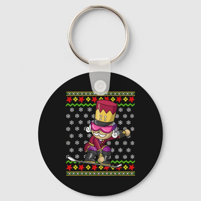 Llavero Snowboard Nutcracker Snowboard Navidades feos (Anverso)
