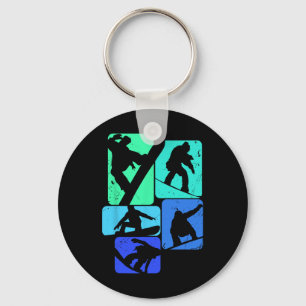 Llavero Snowboard Para Hombres Retro Snowboarder