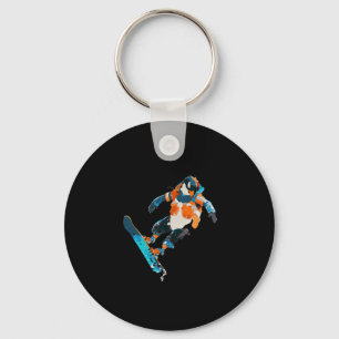 Llavero Snowboard Pingüino Diversión de deportes de invier