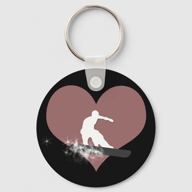Llavero snowboard, rastro de polvo. (Anverso)