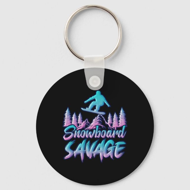 Llavero Snowboard Savage Gracioso Snowboardi (Anverso)