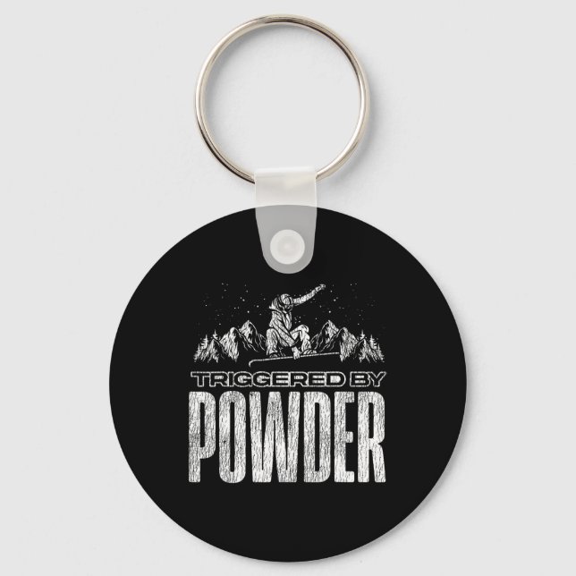 Llavero Snowboard Snowboard desatado por el polvo (Anverso)