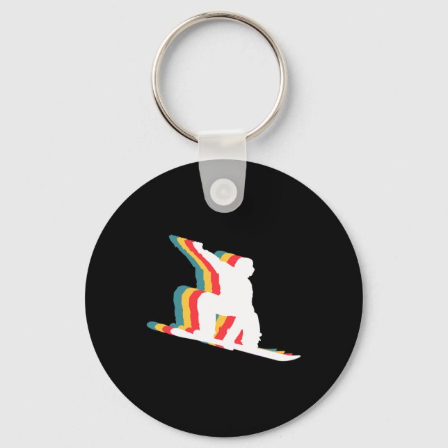 Llavero Snowboard Snowboard Snowboard Snowboarder Retro (Anverso)