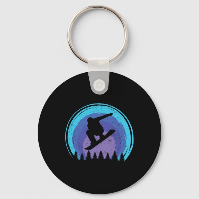 Llavero Snowboard Snowboard Snowboarder Silhouette Grun (Anverso)
