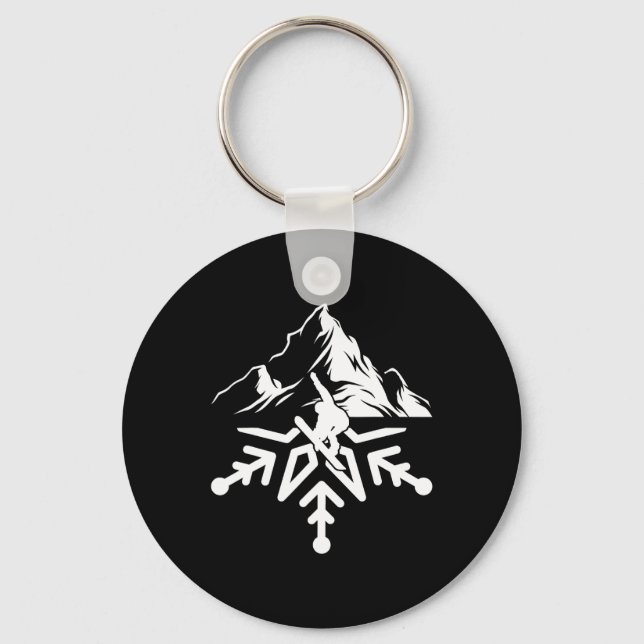 Llavero Snowboard Snowboard Snowflake Vintage Retro (Anverso)