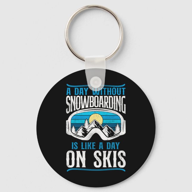 Llavero Snowboard Snowboard Vintage Retro Ski Skii Go (Anverso)