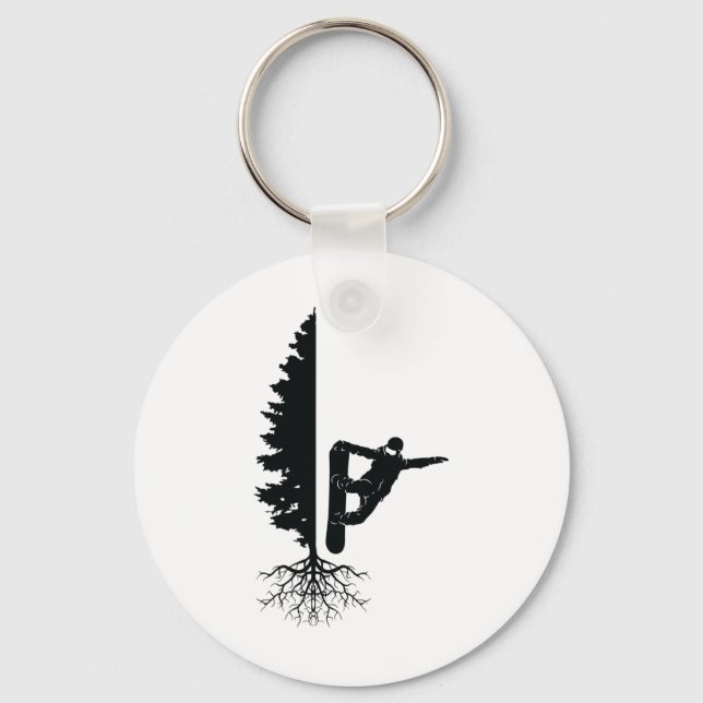 Llavero Snowboard Snowborder Off Piste Tree 1 (Anverso)