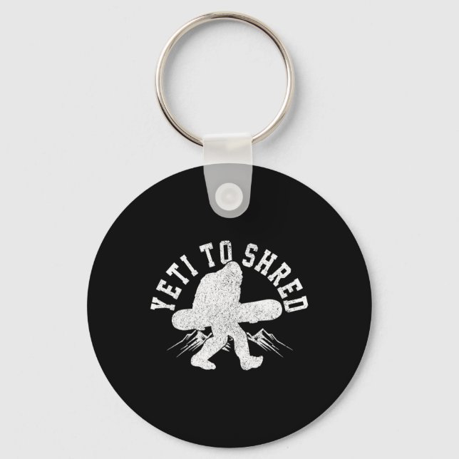 Llavero Snowboard Yeti To Shred Bigfoot Snowboard Funny (Anverso)