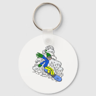 Llavero Snowboarder amarillo verde azul