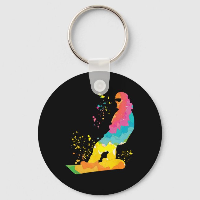 Llavero Snowboarder Colorful Snowboard 30 (Anverso)