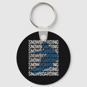 Llavero Snowboarder de texto Silhouette Snowboard Regalo S