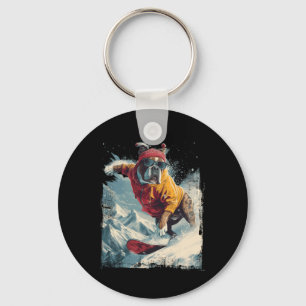 Llavero Snowboarding Boxer Dog Extreme Sports Snowboard Te