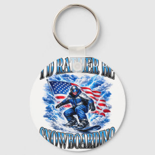 Llavero snowboarding patriótico bandera americana deporte