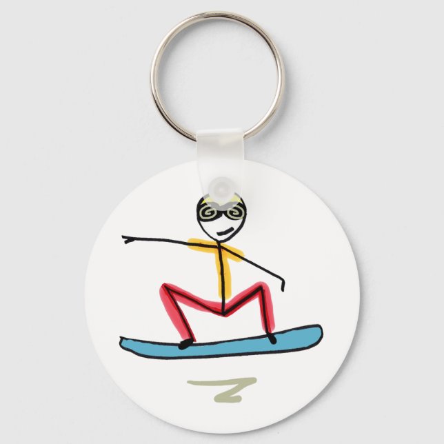 Llavero Snowboarding Stickman (Anverso)