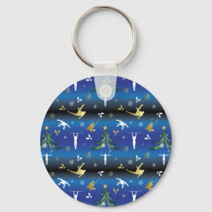 Llavero Snowflake árbol de Navidad de gimnasia masculina