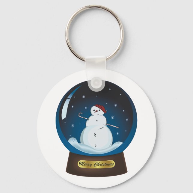 Llavero Snowglobe con un lindo muñeco de nieve (Anverso)
