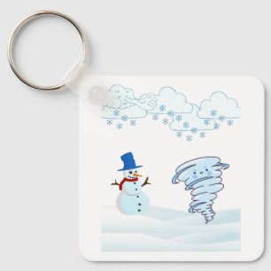 Llavero Snowman de invierno y viento