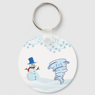 Llavero Snowman de invierno y viento