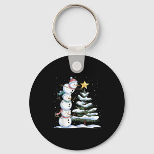 Llavero Snowman Feliz Navidad Árbol de nieve Familia Paja