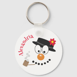 Llavero Snowman Funny Face, Navidades de Novedad ricas