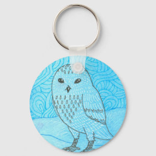 Llavero Snowy Owl Keychain