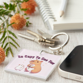 Llavero So Capy To See You – Cute Capybara Art 