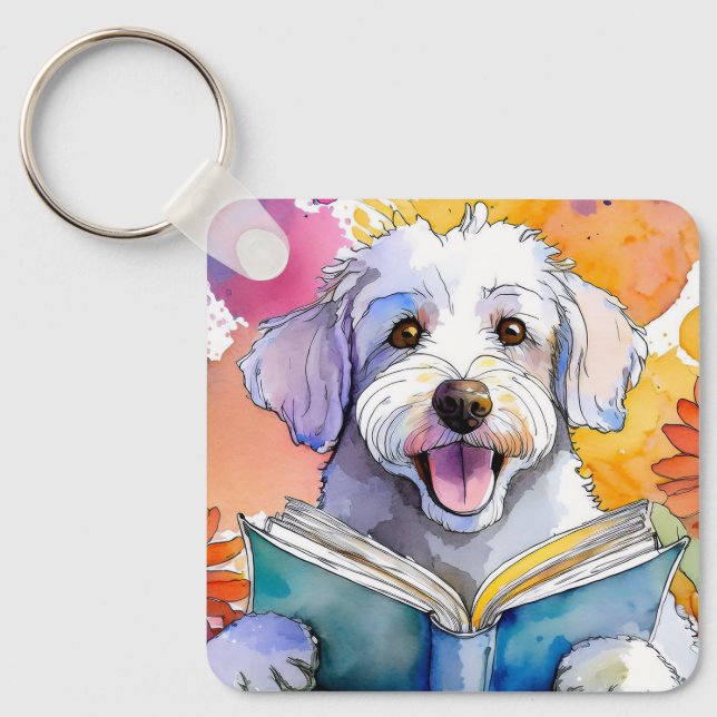 Llavero Sober Schnoodle con PERSONALIZADO de oración del G (Anverso)