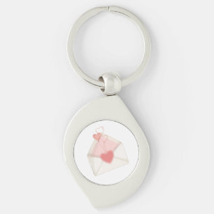 Llavero Sobre de carta de amor de acuarela para San Valent