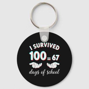 Llavero Sobreviví 100 Días De Escuela Divertido 67 Meme Ma