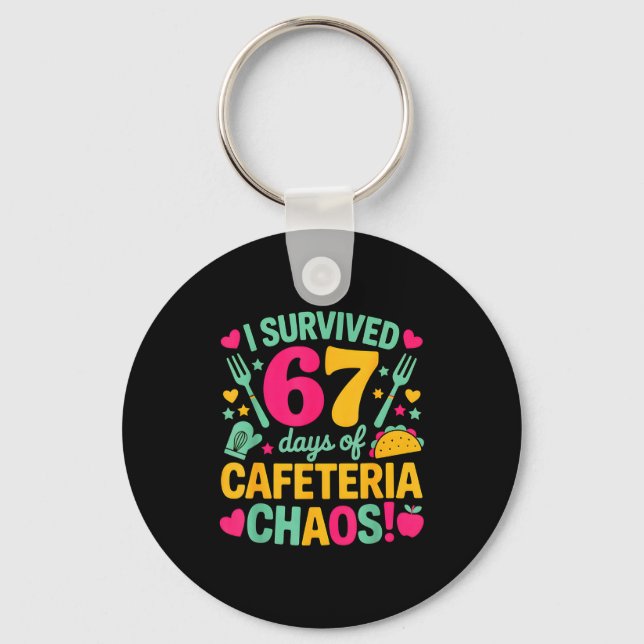 Llavero Sobreviví 67 Días De Caos En La Cafetería Comida L (Anverso)