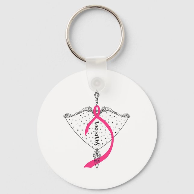 Llavero Sobreviviente Bow Arrow Warrior Hope Pink Ribbon B (Anverso)